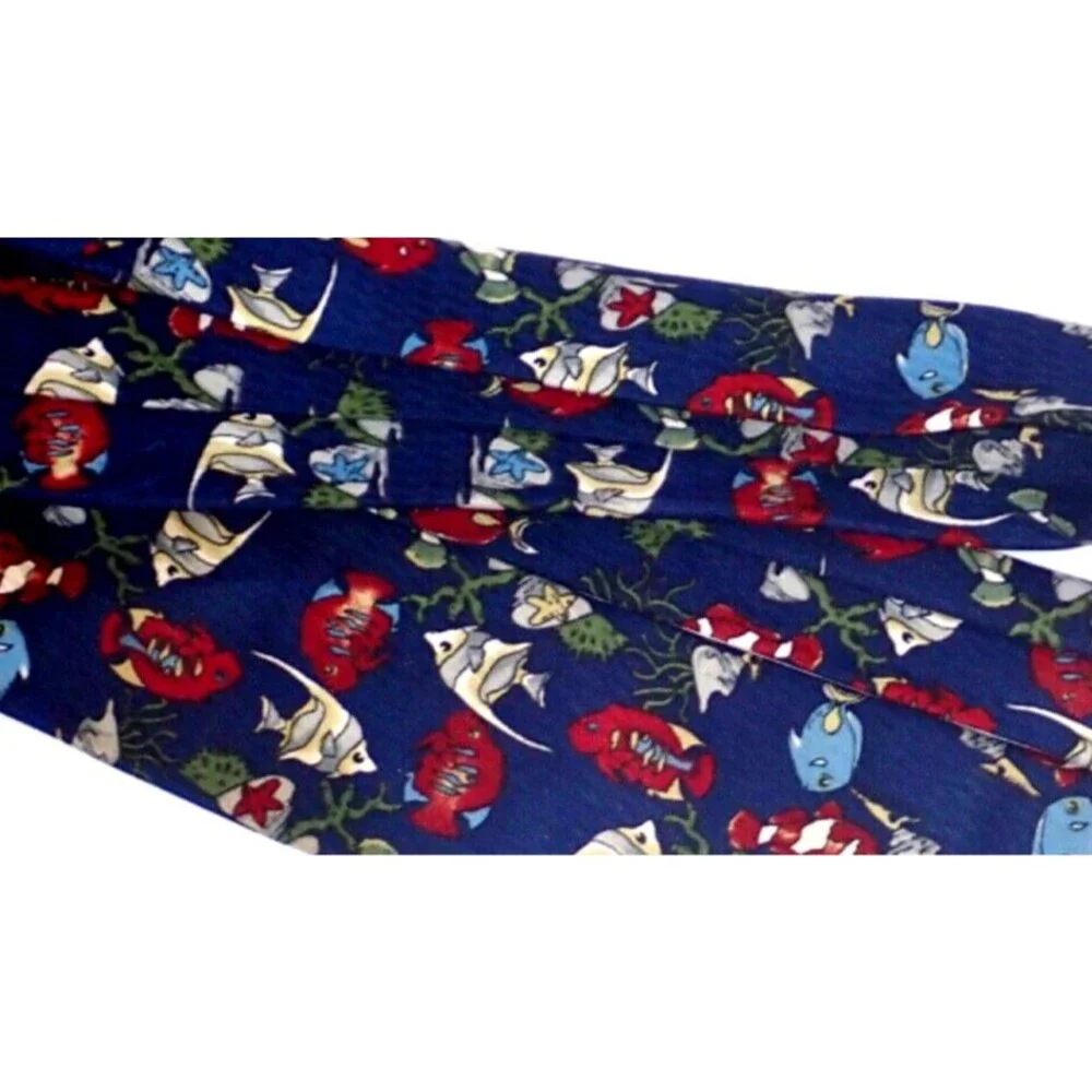 Tropical Ocean Reef Fish Blue Men's Neck Tie 53
